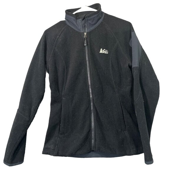 REI Womens Polartec Full Zip Honeycomb Fleece Jacket Size M Grid Outdoor Hiking - Picture 1 of 7